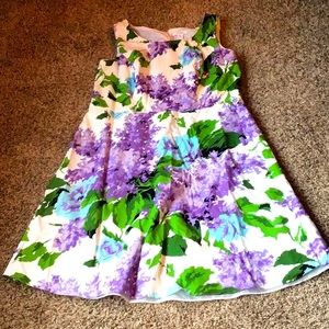 Floral green, white and purple Easter/sundress